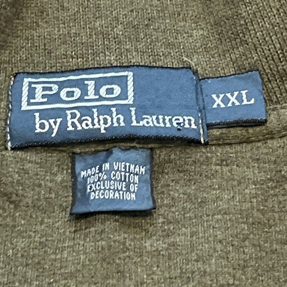 Men's Polo Ralph Lauren 1/4 Zip Sweater SZ XXL Green Cotton Pullover Casual Logo - Picture 5 of 11